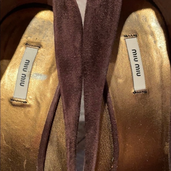 Miu MIU Brown Suede Platform Pumps - Picture 10 of 14
